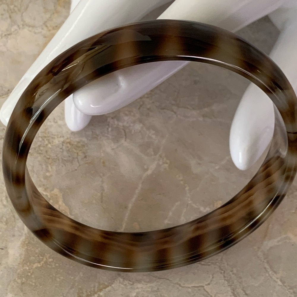 Chalcedony Agate Patterned Bangle Bracelet - image 4
